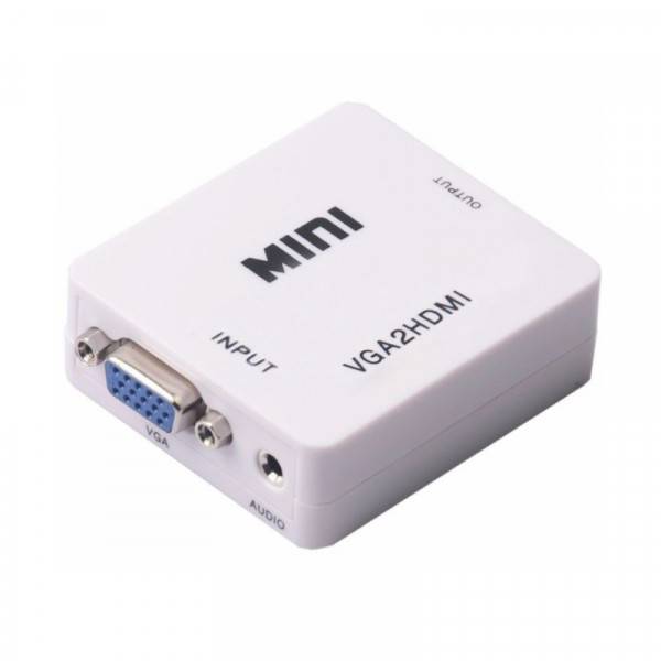 VGA + 3,5mm Jack naar HDMI omvormer wit