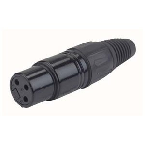 XLR stekker Female 3pins Zwart