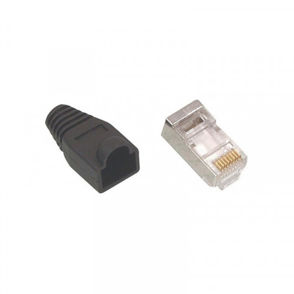 Cat5e RJ45 stekker plug + boot 50x