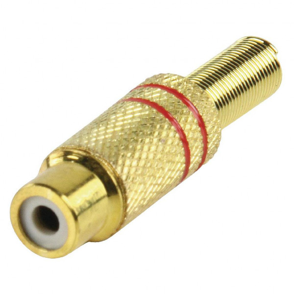 Soldeerbare vergulde RCA plug Female Rood