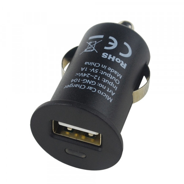 USB Mini autolader 1A Zwart