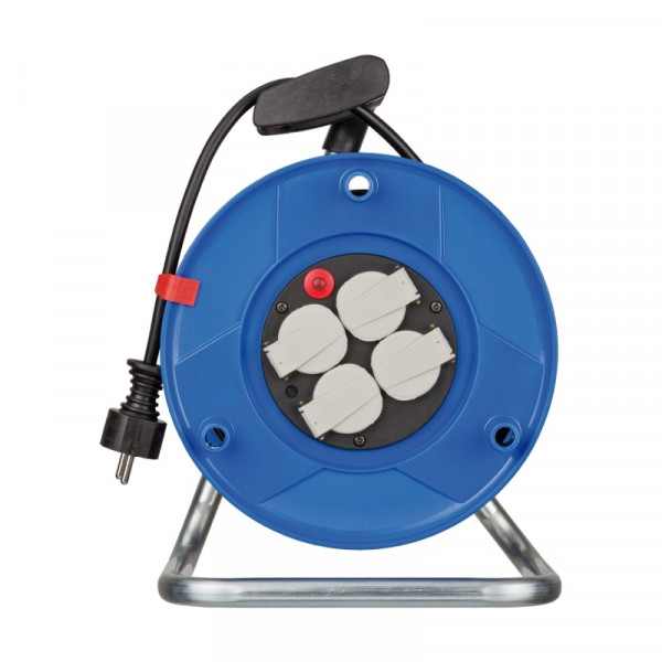 Kabelhaspel 25m met 4 stopcontacten IP20 Blauw