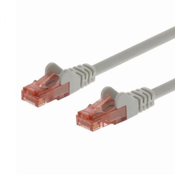 UTP patchkabel Cat6 grijs met rode connectoren 30m