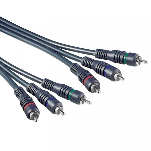 3x RCA Component kabel 2m zwart