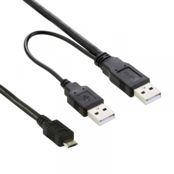 USB 2.0 2x A - Micro USB B kabel 1,5m