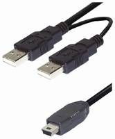 USB 2.0 2x A - Mini USB B kabel 1,5m