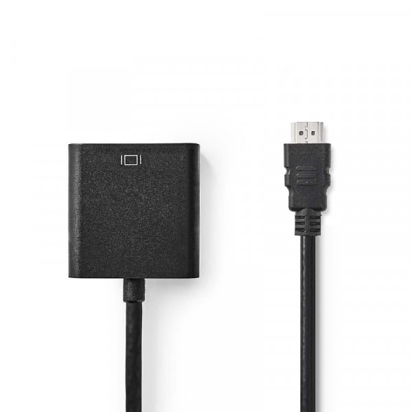 HDMI naar VGA + Audio Adapter 20cm Zwart