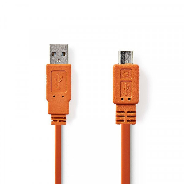 USB 2.0 A - Micro USB B Kabel 1m Oranje