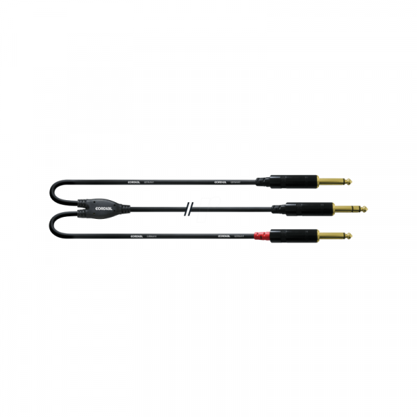 Cordial Intro 2x Mono Jack - Stereo Jack Kabel 3m Zwart