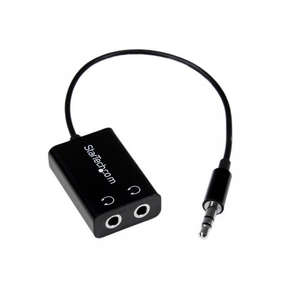 StarTech Slanke audio splitter voor mini-jack koptelefoon - 3,5 mm audiosplitter - zwart