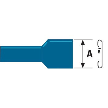 Kabelschoen platte stekkerhuls 1,5 - 2,5 mm Blauw (100st)