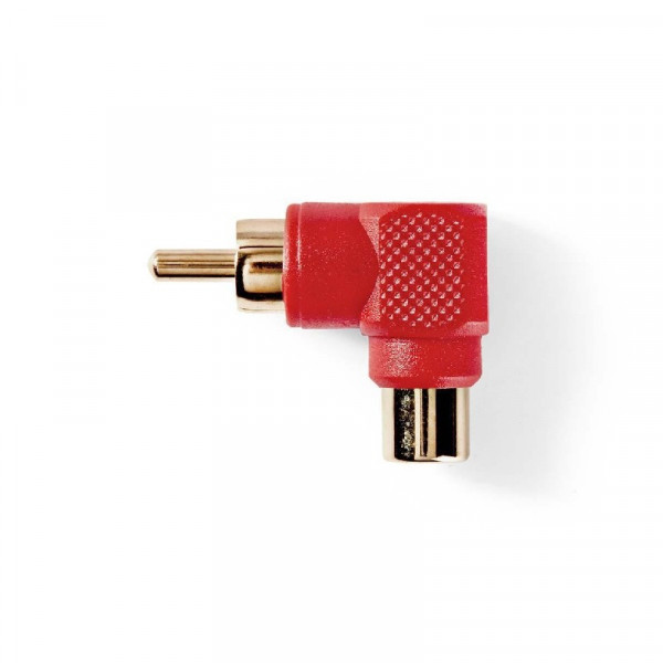 Haakse Tulp Mono-Audioadapter 90° Rood