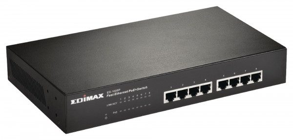 Edimax 8 poorts 10/100 Switch (8xPoE) 150W