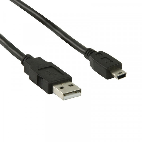 USB 2.0 kabel USB A - USB mini B 5 pins 0,3m