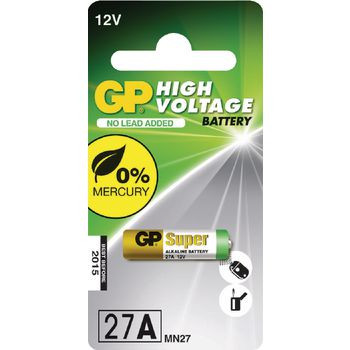 1x GP alkaline batterij 27A 12V