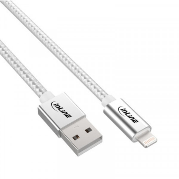 InLine Apple Lightning USB kabel voor iPhone, iPad en iPod 1m Zilver