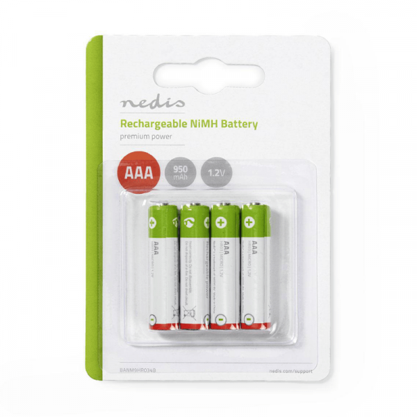 Oplaadbare batterij AAA 950mAh 4 stuks