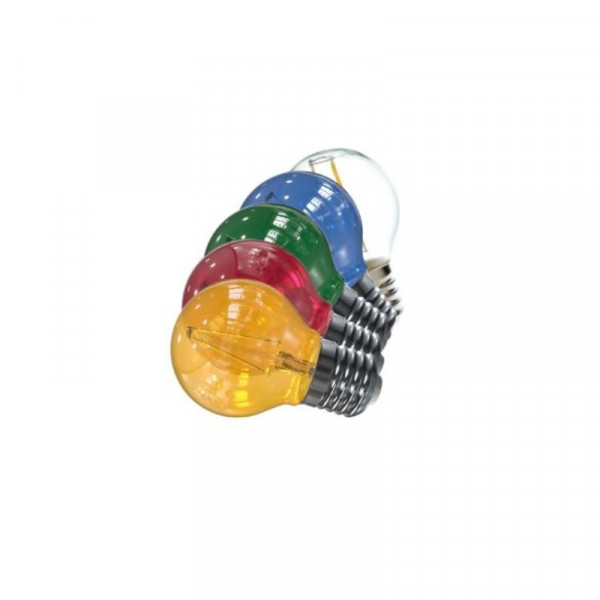 10x Filament LED lamp 2W Blauw, Rood, Geel, Groen en Wit