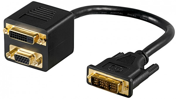 DVI naar DVI + VGA splitkabel 20cm