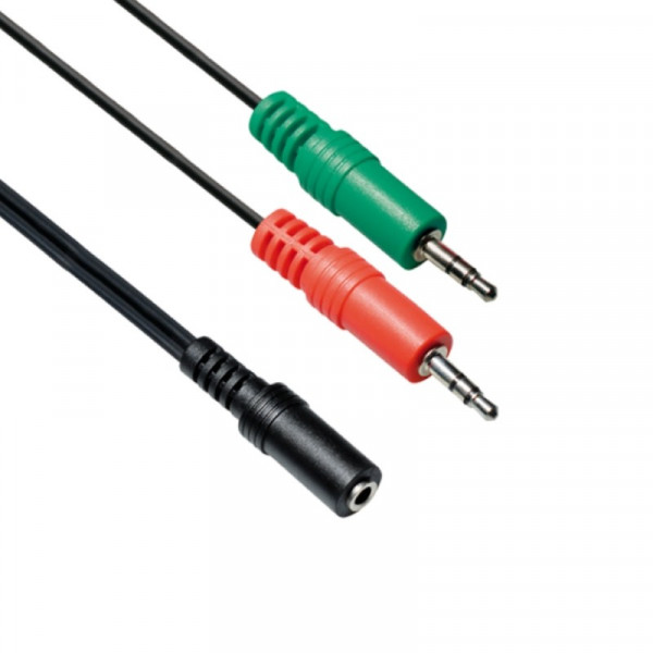 Audio adapter kabel 3,5mm 0,2m Zwart CTIA