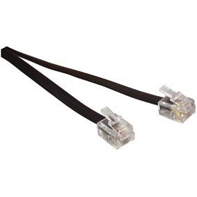 Telefoonkabel RJ12 6m zwart