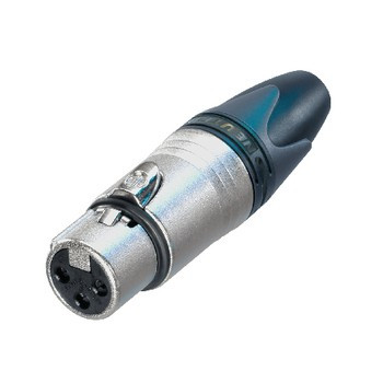 Neutrik XLR stekker kabeldeel 3P Nikkel - female (zilvercontacten)