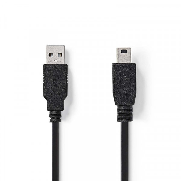 USB 2.0 Kabel Rond 2m Zwart