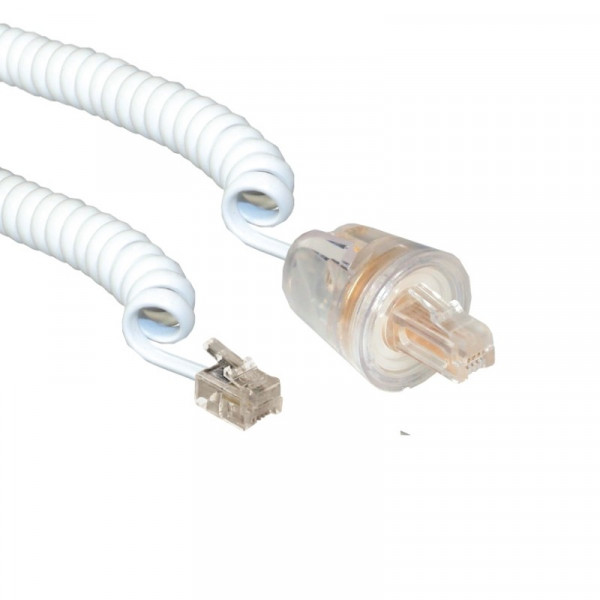 Telefoonkabel RJ10 met twist stop connectoren 4m Wit