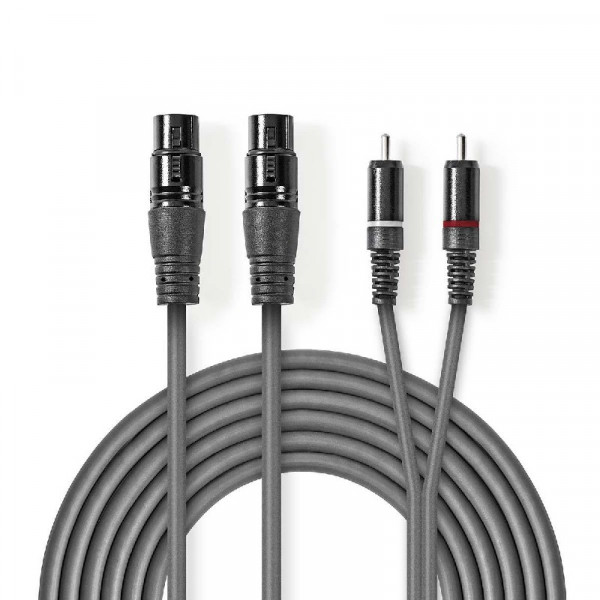 XLR female - 2x RCA male 1,5m