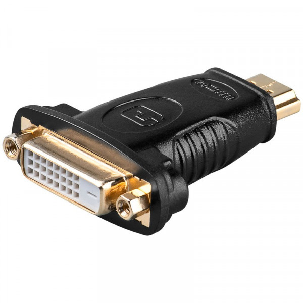 HDMI mannelijk - DVI vrouwelijk adapter verguld